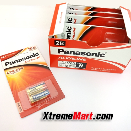 แบตเตอรี่ Alkaline Panasonic LR1T/2B 1.5V N size ของแท้ (แพคละ 2ก้อน)
