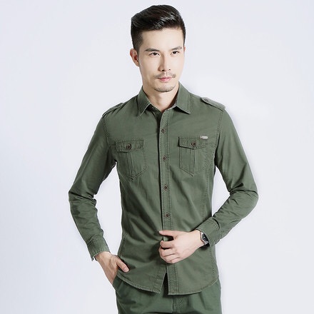 ชุดช่าง,เสื้อช่าง,ชุดคนสวน สีเขียวขี้ม้า,ชุดสีทหาร UD6404001 สีภาพ S-4XL