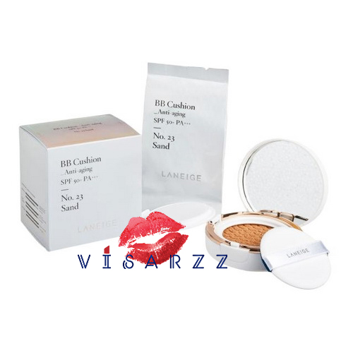 (#23) Laneige BB Cushion [Anti-Aging] SPF50+ PA+++ 15 g x 2 # 23 Sand สำหรับสาวผิวสองสี เพิ่มสารปกป้องริ้วรอยแห่งวัย
