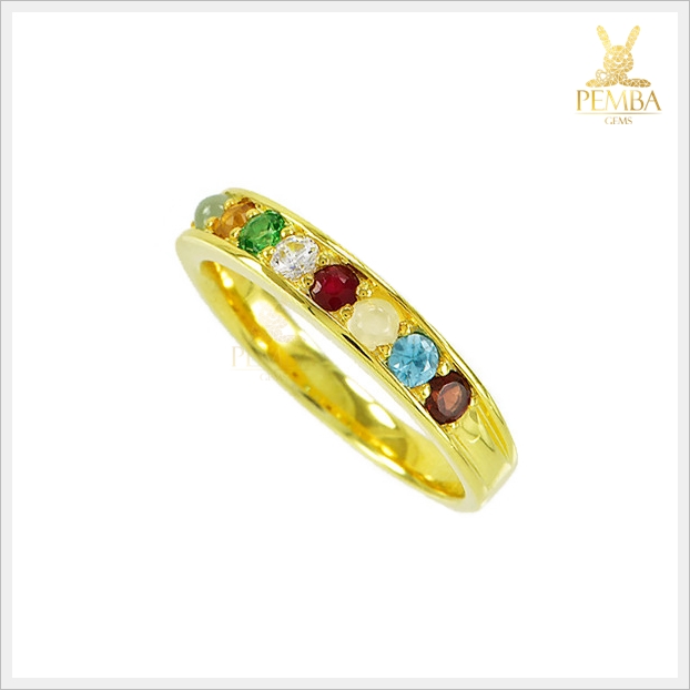 แหวนทองนพเก้าแท้ เสริมการงานราบรื่น (สามารถสั่งทำได้ค่ะ)