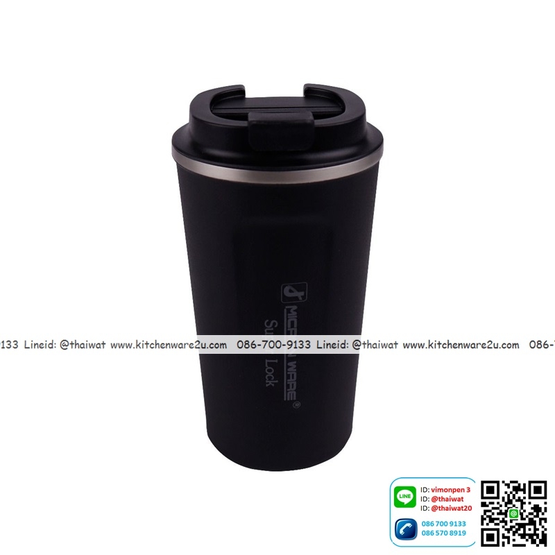 P10976 แก้วน้ำสแตนเลสเก็บความร้อน - เย็น ความจุ 500 ml #S141 (ราคาส่งต่อ 6 ใบ: 450 บ.ต่อใบ)