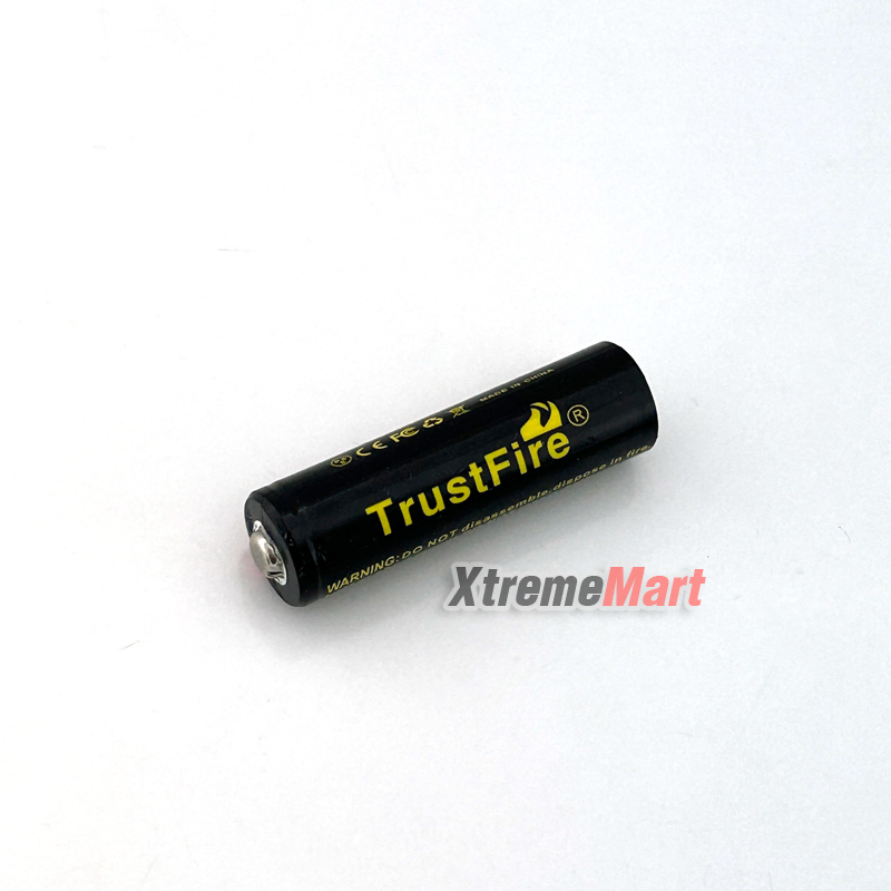 แบตเตอรี่ชาร์จ TrustFire 14500 (AA) 3.7V 900mA Li-Ion (มีวงจรป้องกัน) สีดำ