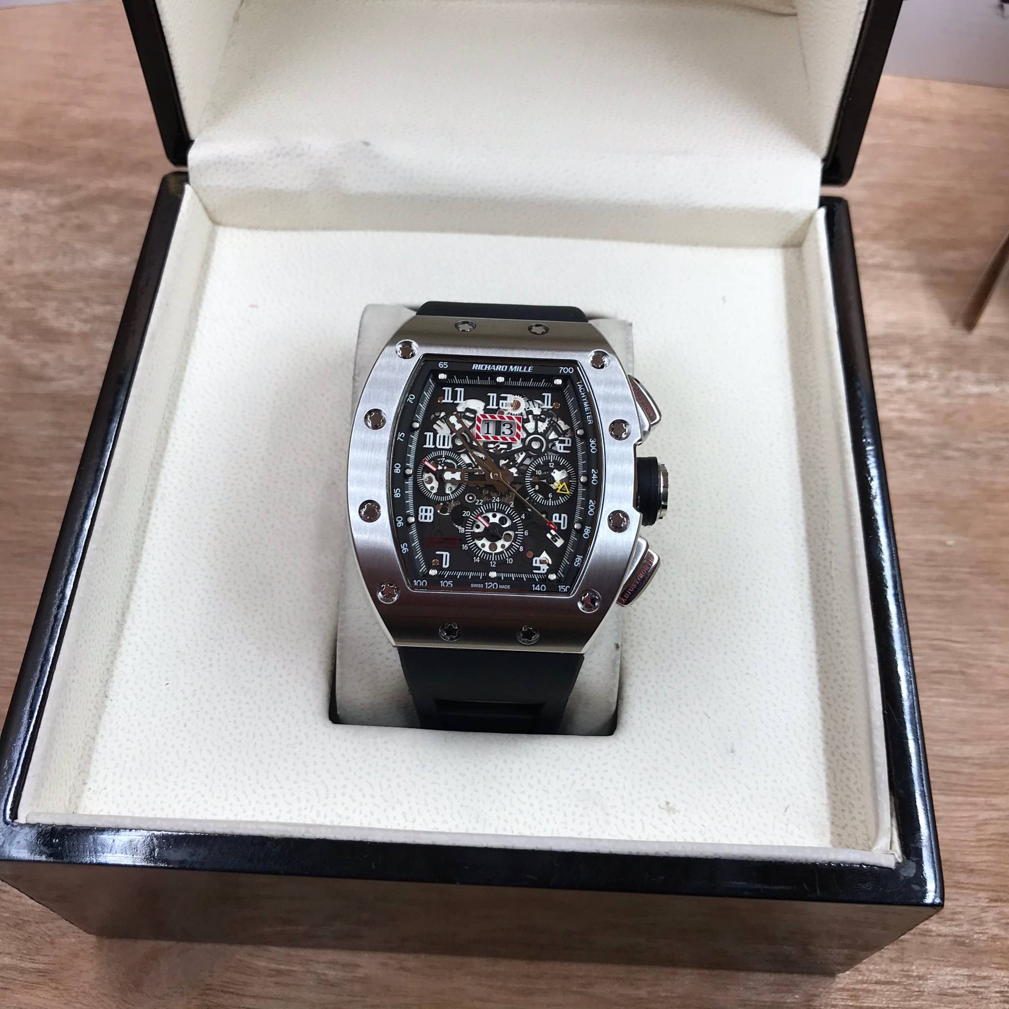 นาฬิกา Richard Mille RM11-FM Silver black - งานเกรด Mirror Swiss
