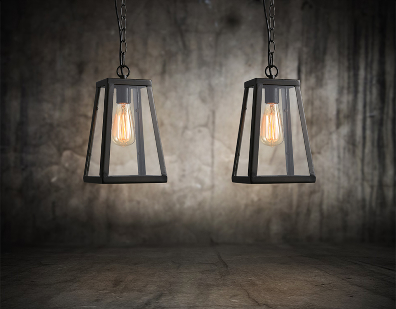 โคมไฟห้อยเพดาน แบบกระจกสี่เหลี่ยม