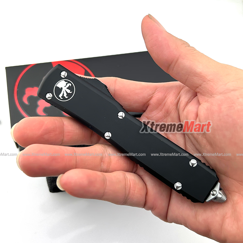 มีดสปริงขนาดกลาง Microtech (New Ultratech) คม2ด้าน ใบเงิน Combat Troodon 00556 D/E Automatic Knife