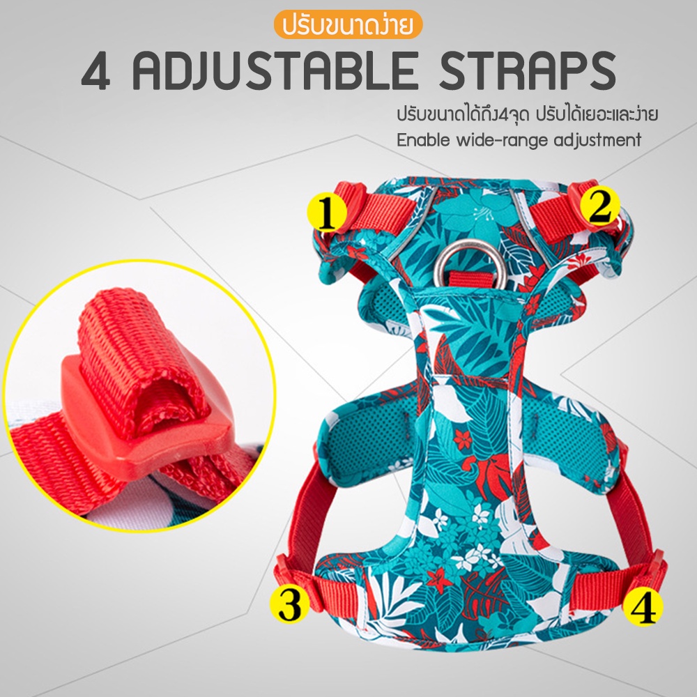 C154 TRUELOVE TH Harness: ปลอกคอรัดอกสุนัข สวย เท่ ดูดี แข็งเเรง ป้องกันอันตรายจากการกระชาก TRUELOVE Pet