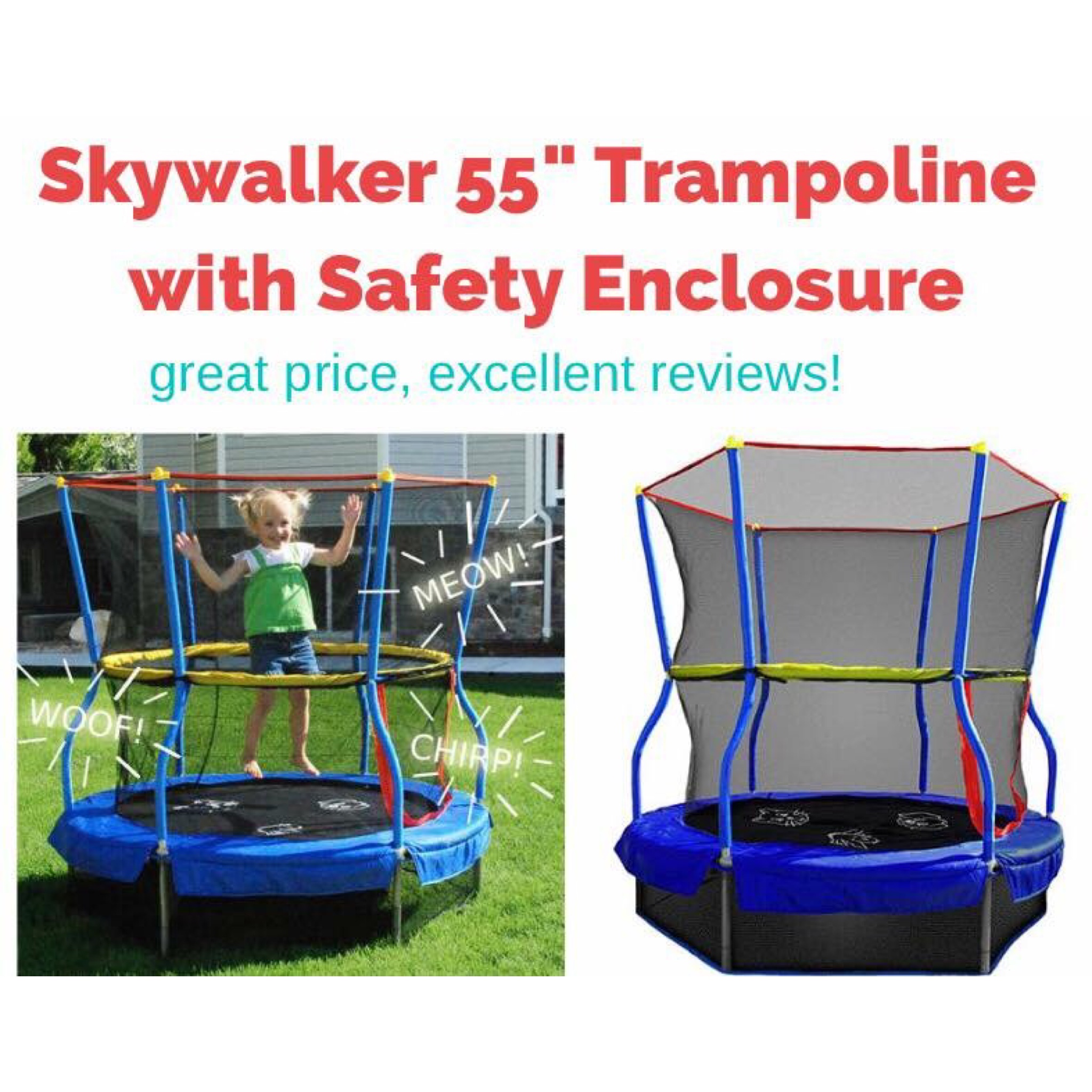 แทรมโพลีนเด้งดึ๋งแสนสนุก Skywalker Bounce-N-Learn Trampoline 55" Round