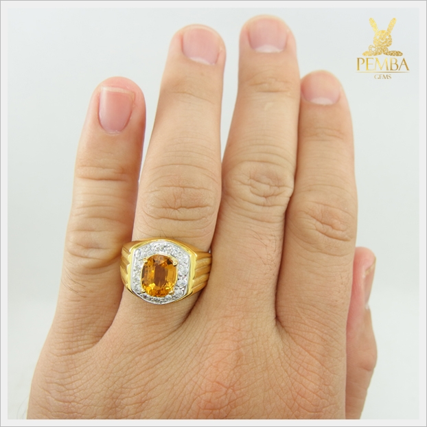 แหวนซิทริน เงินแท้ชุบทอง ใส่เสริมบารมี เพิ่มความมั่นใจ แหวนพลอยแท้