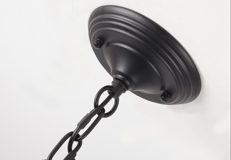 โคมไฟระย้าเหล็กทรงกลมโป๊ะผ้าทรงดอกเห็ดสไตล์อเมริกันโมเดิร์น [6050]