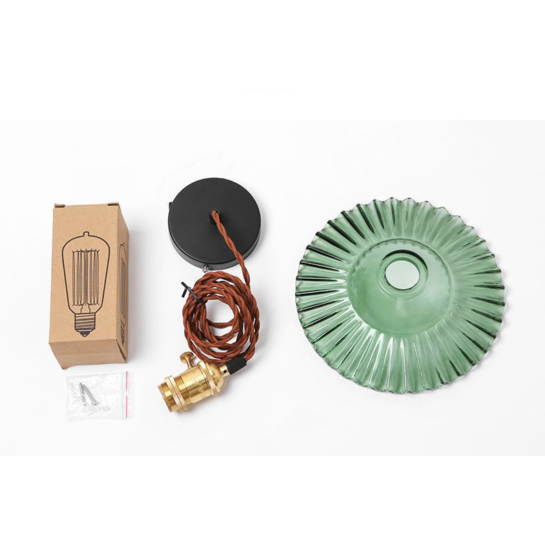 โคมไฟห้อยเพดานหัวเดี่ยว Brass glass 22x6cm [BG22]