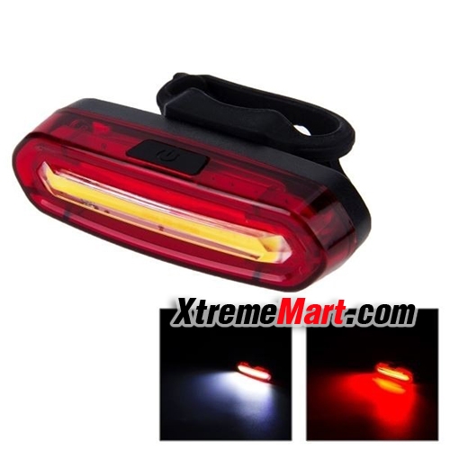 ไฟท้ายจักรยานกันน้ำ USB Rechargeable สลับไฟได้ 2 สี (สีแดง/สีขาว) AQY-096 LED Taillight Bicycle