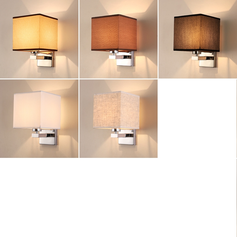 โคมไฟติดผนังภายในทรงสี่เหลี่ยม Cube Shape สไตล์ Modern Contemporary โป๊ะผ้า [WFB-1053]