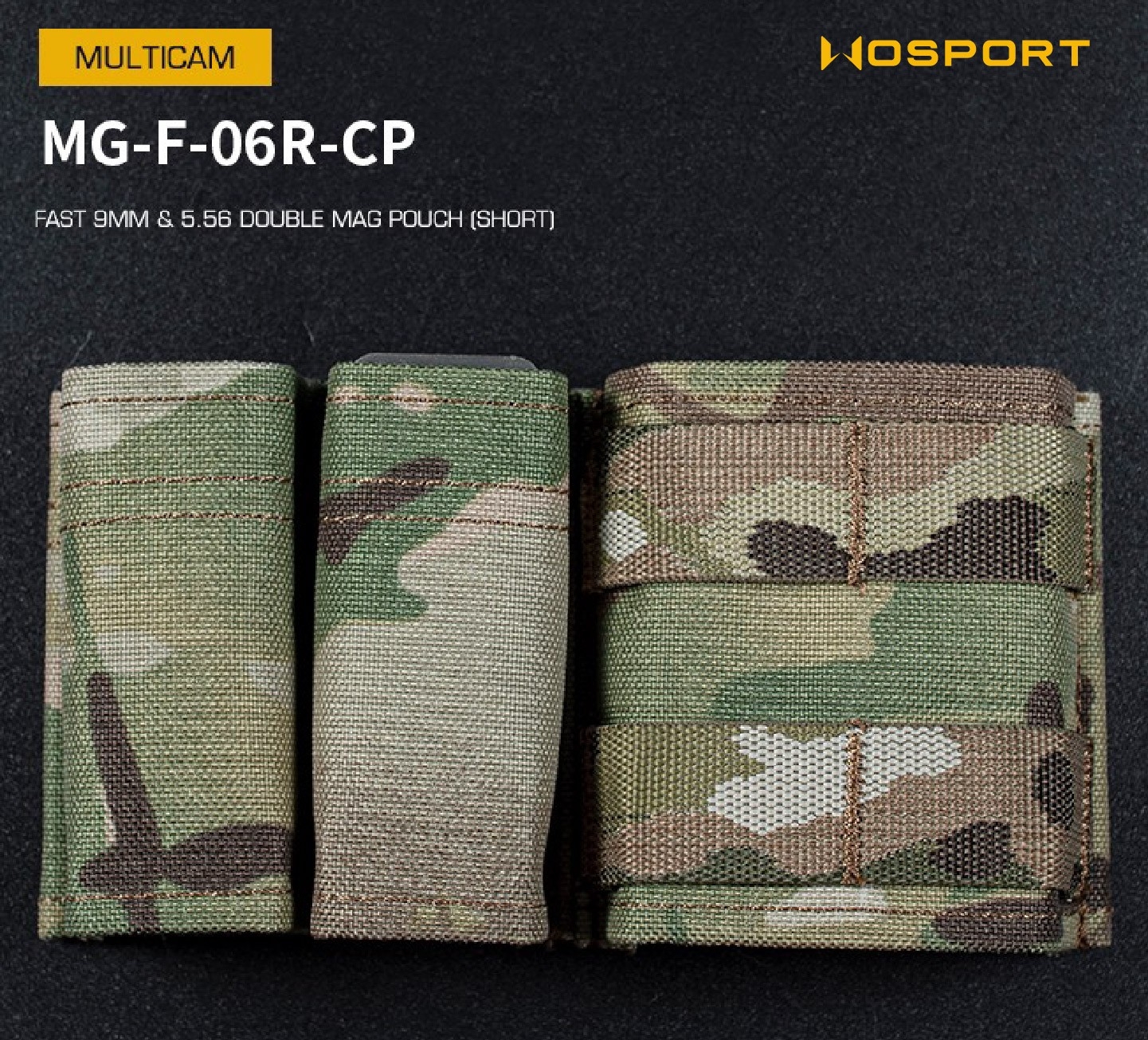 🇹🇭⫸ ซองแม็กกาซีน 2+1 ( Wosport ) FAST 9MM & 5.56 Double Mag Pouch [ MG-F-06 ]