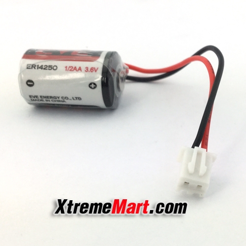 แบตเตอรี่ EVE ER14250 1/2AA 3.6V ขั้วขาว Lithium Battery with White Plug