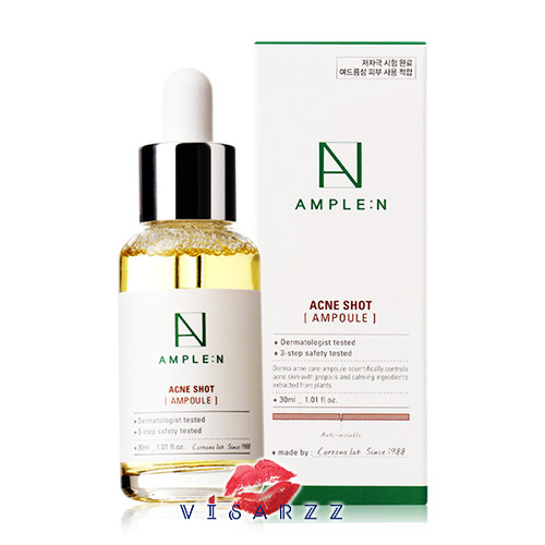 (กล่องบุบ) Coreana Ample N Acne Shot Ampoule 30mL เซรั่มปราบสิว ช่วยลดอาการอักเสบ คืนความยืดหยุ่นผิว