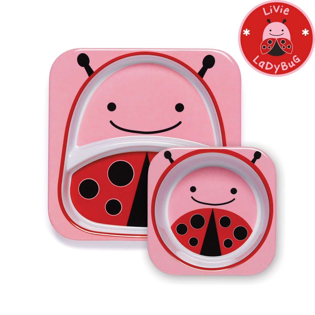 จานและชามบรรจุอาหารสุดน่ารัก Skip Hop รุ่น Zoo Melamine Set (Lady Bug)