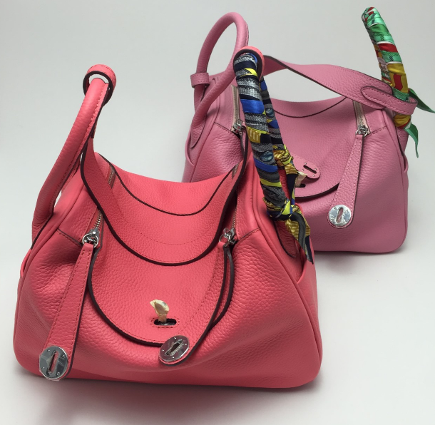 กระเป่า hm lindy togo leather 30 cm สีชมพู rose