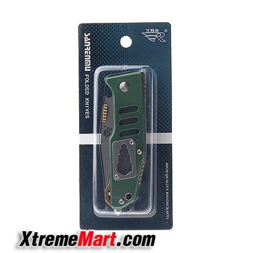มีดพับ มีดพับเอนกประสงค์ Sanrenmu 7046LTX-LPR-T3 Stainless Steel Folding Knife (ด้ามสีเขียว)