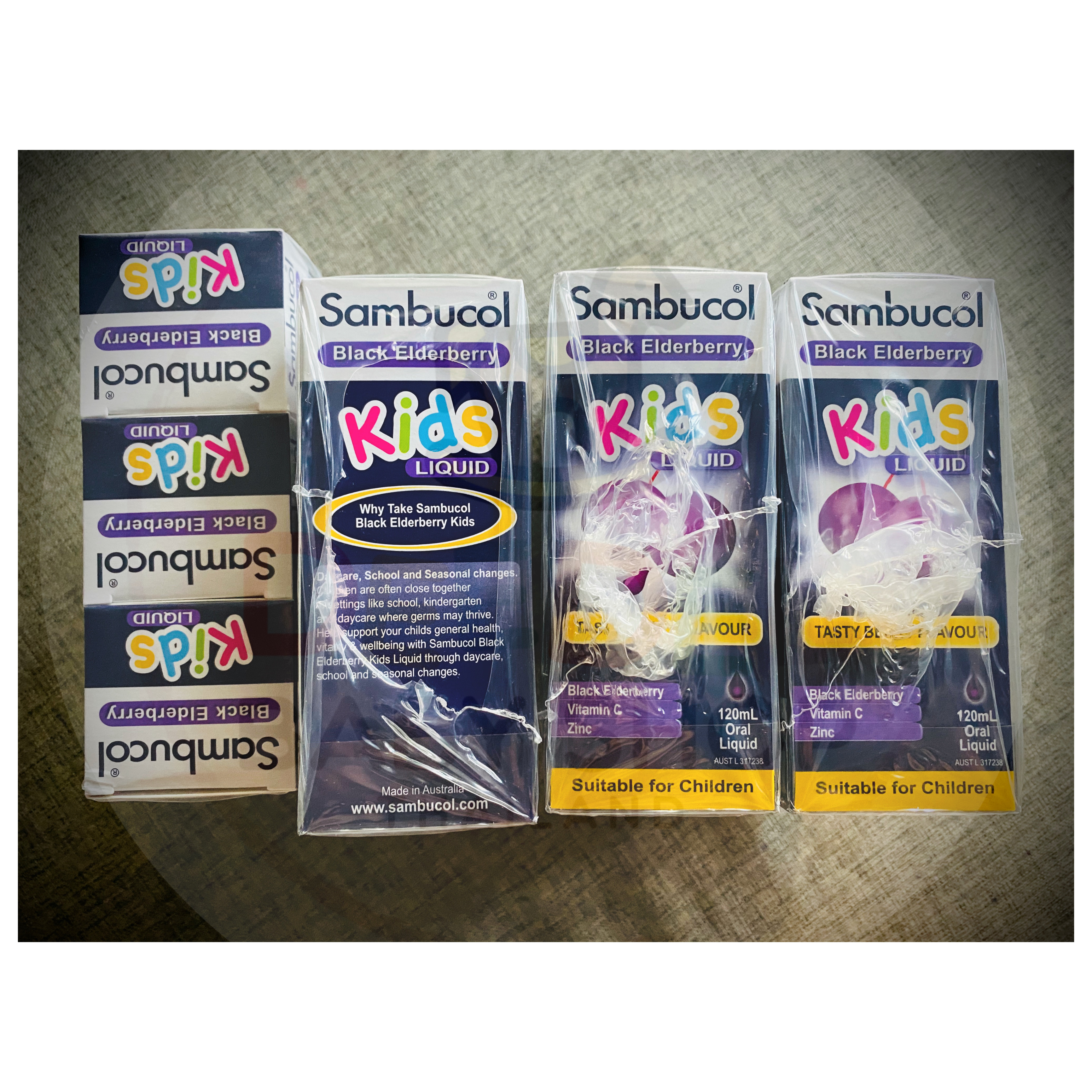 วิตามินเสริมภูมิคุ้มกันสำหรับเด็ก Sambucol Black Elderberry Cold & Flu Relief Kids Liquid