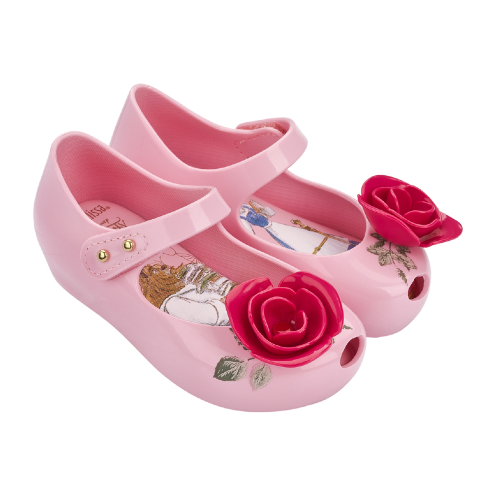 รองเท้าสุดหรูแสนงดงามสำหรับลูกสาว Mini Melissa รุ่น Ultragirl Beauty & the Beast (Rose & Pink)