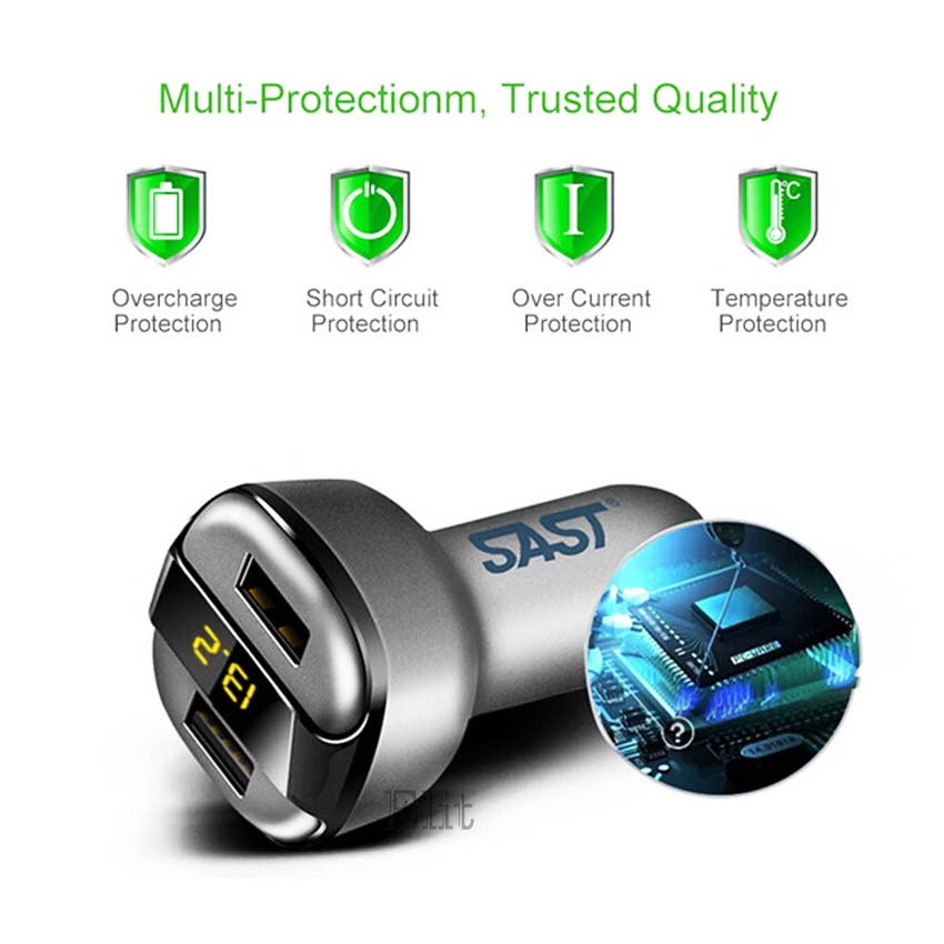 Elit ที่ชาร์จมือถือในรถ ชาร์จเร็ว 2ช่อง ที่ชาร์จในรถแบบ USB Car Charger Quick Dual USB 3.4A