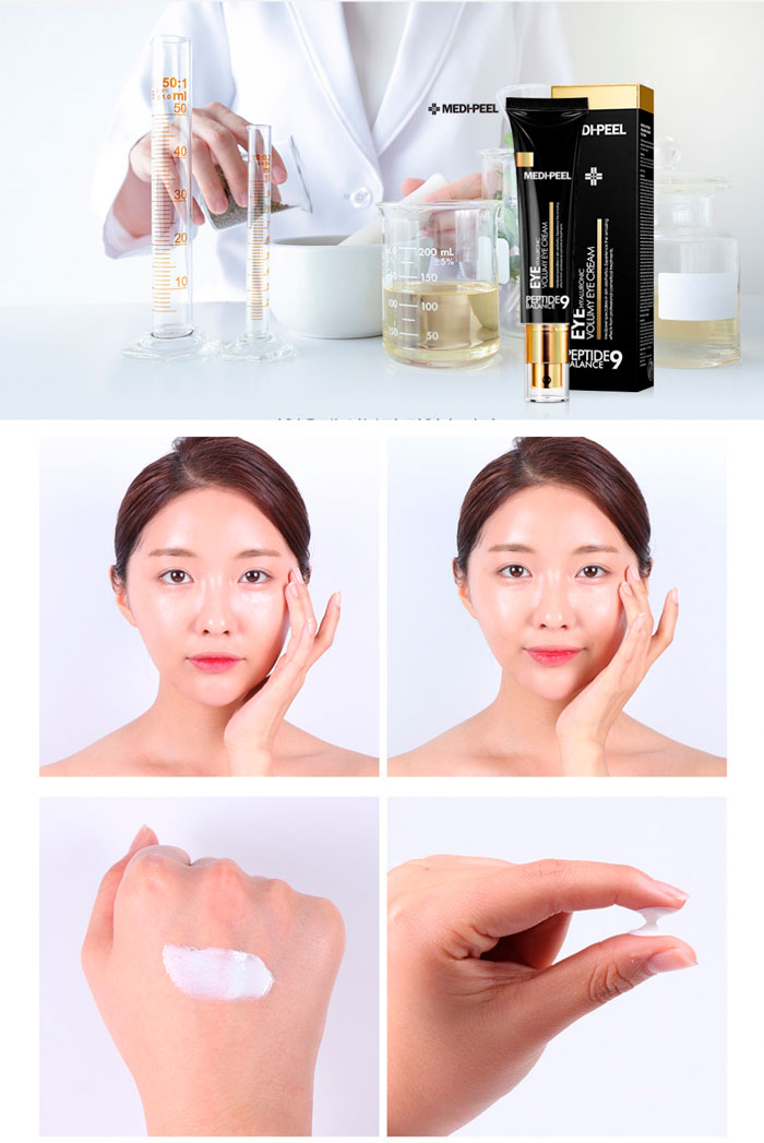 Medi-Peel Peptide 9 Eye Hyaluronic Volumy Eye Cream 40mL เมดิพีล อายครีม ครีมทารอบดวงตาอุดมด้วยฮยาลูรอน เติมเต็มร่องลึกริ้วรอยแห่งวัย พร้อมให้ความชุ่มชื้นยาวนาน