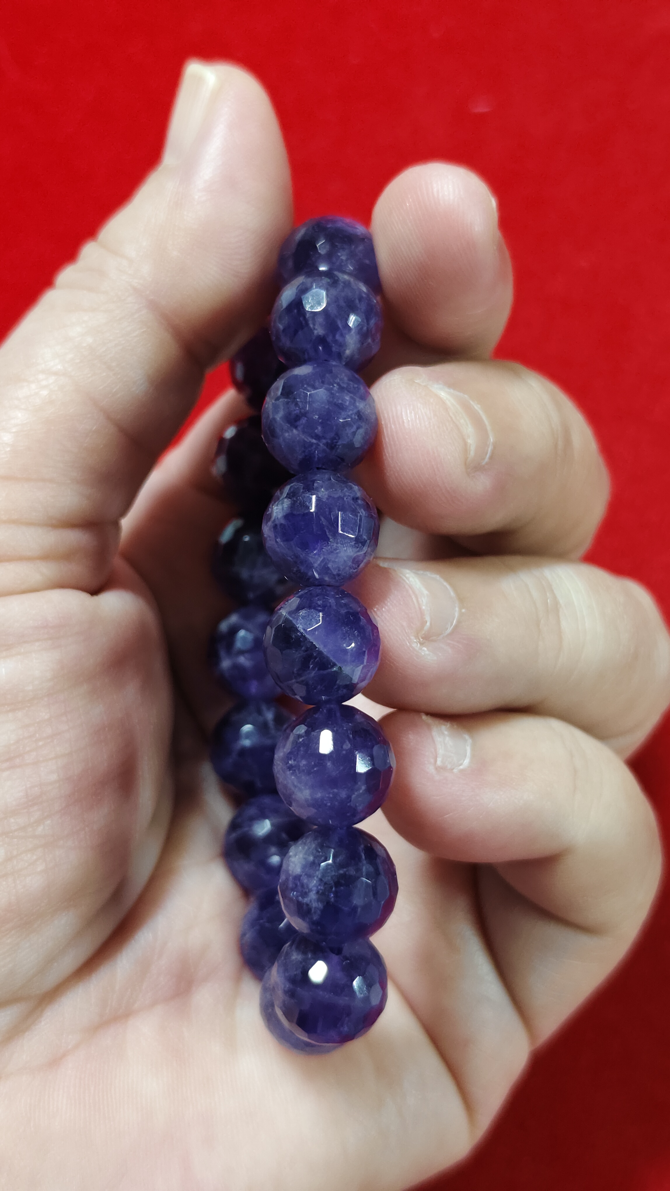 #ข้อมือหินอเมทิสต์เจียเหลี่ยรหัสbh-0041