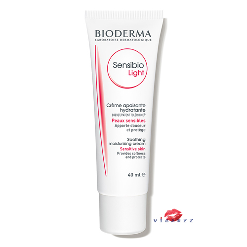 Bioderma Sensibio Light Cream 40mL ครีมบำรุงสำหรับบรรเทาอาการแดงแพ้ แสบร้อนในผิวบอบบาง แพ้ง่าย ช่วยเสริมสร้างความแข็งแรงและภูมิต้านทานให้ผิว