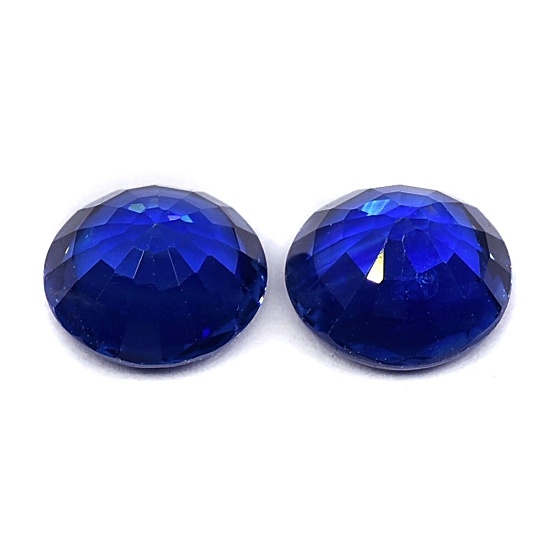 Couple Round Blue Sapphire พลอยกลมคู่ ขนาด 5.5 และ 5.6 มิล น้ำหนักรวม 1.51 กะรัต สีน้ำเงินสวย ความสะอาดมองตาเปล่าไม่มีตำหนิ ไฟดี เจียระไนสวย