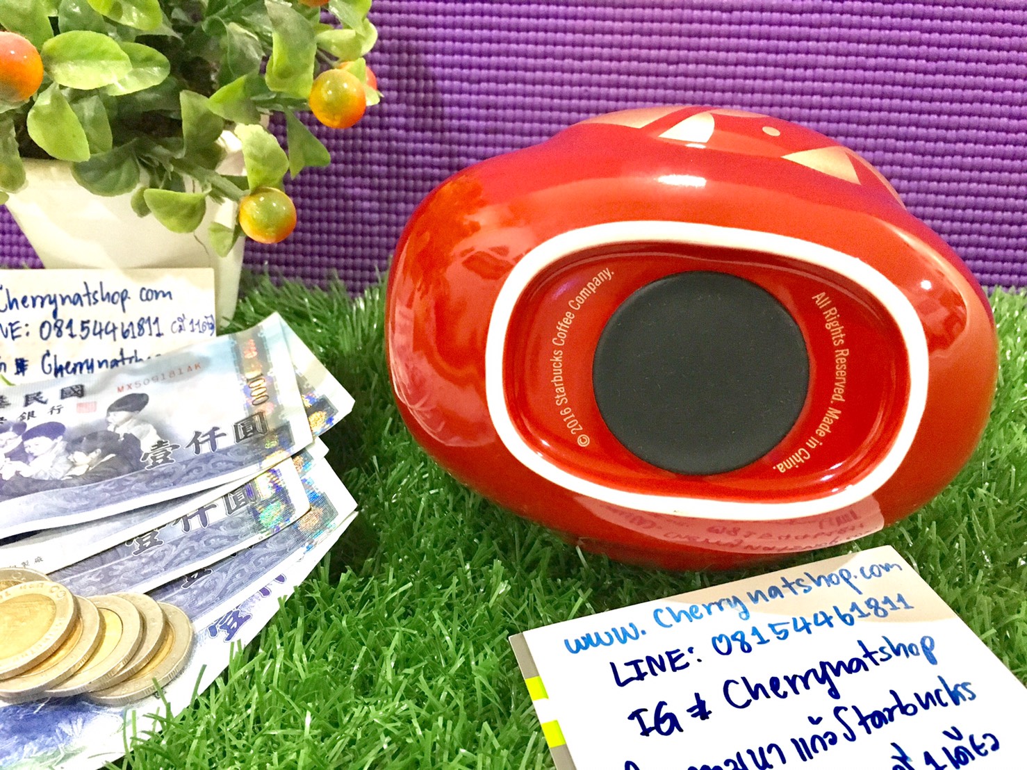 #ตามหาออมสินไก่กันทั้งเมือง,กระปุกออมสินไก่สีแดงทองสดใส เรียกทรัพย์รับปีไก่#Starbucks Lunar New Year Red Rooster Bank, Lunar New Year Red Rooster Bank