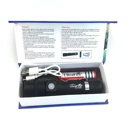 ชุดเซตไฟฉายซูม UltraFire รุ่น 518 Cree XML-T6 Led Zoom Flashlight