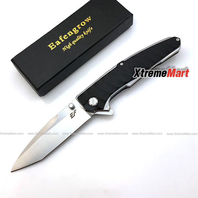 มีดพับ Eafengrow EF913 ด้ามดำ ใบ Tanto D2 Blade ด้าม G10 Handle Folding knife Survival Camping tool tactical knife (เล่มละ)