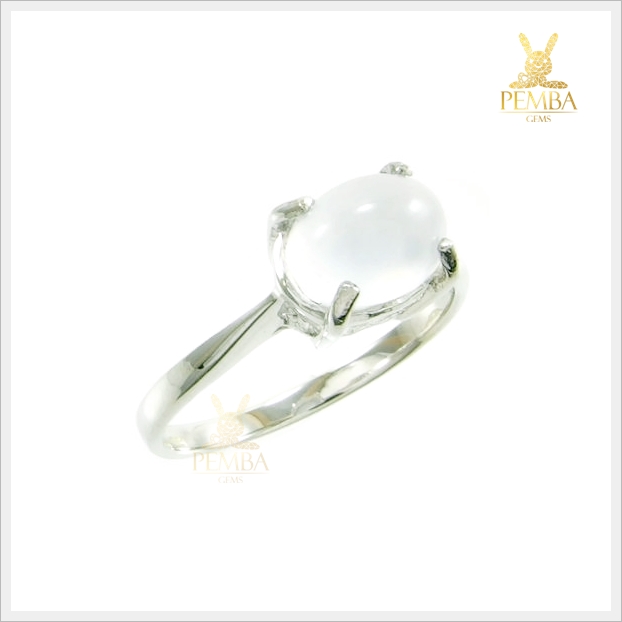 แหวนมูนสโตนแท้ เรียบๆ สวยเก๋มีสไตล์