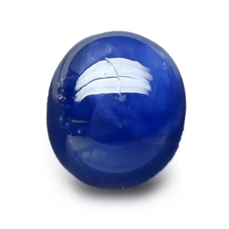 Unheated Blue Sapphire พลอยเนื้อแข็งไม่ผ่านการเผา รูปไข่ หลังเบี้ย หนัก 2.51 กะรัตสีน้ำเงิน โทนหวาน ไม่ติดเข้ม ความสะอาดมองตาเปล่าไม่เห็นตำหนิเหมือน