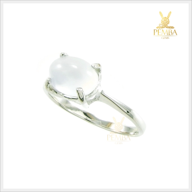 แหวนมูนสโตนแท้ เรียบๆ สวยเก๋มีสไตล์