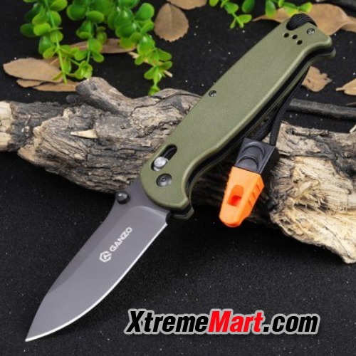 มีดพับ GANZO G7413-GR-WS Stainless Steel Folding Knife (ด้ามสีเขียว)