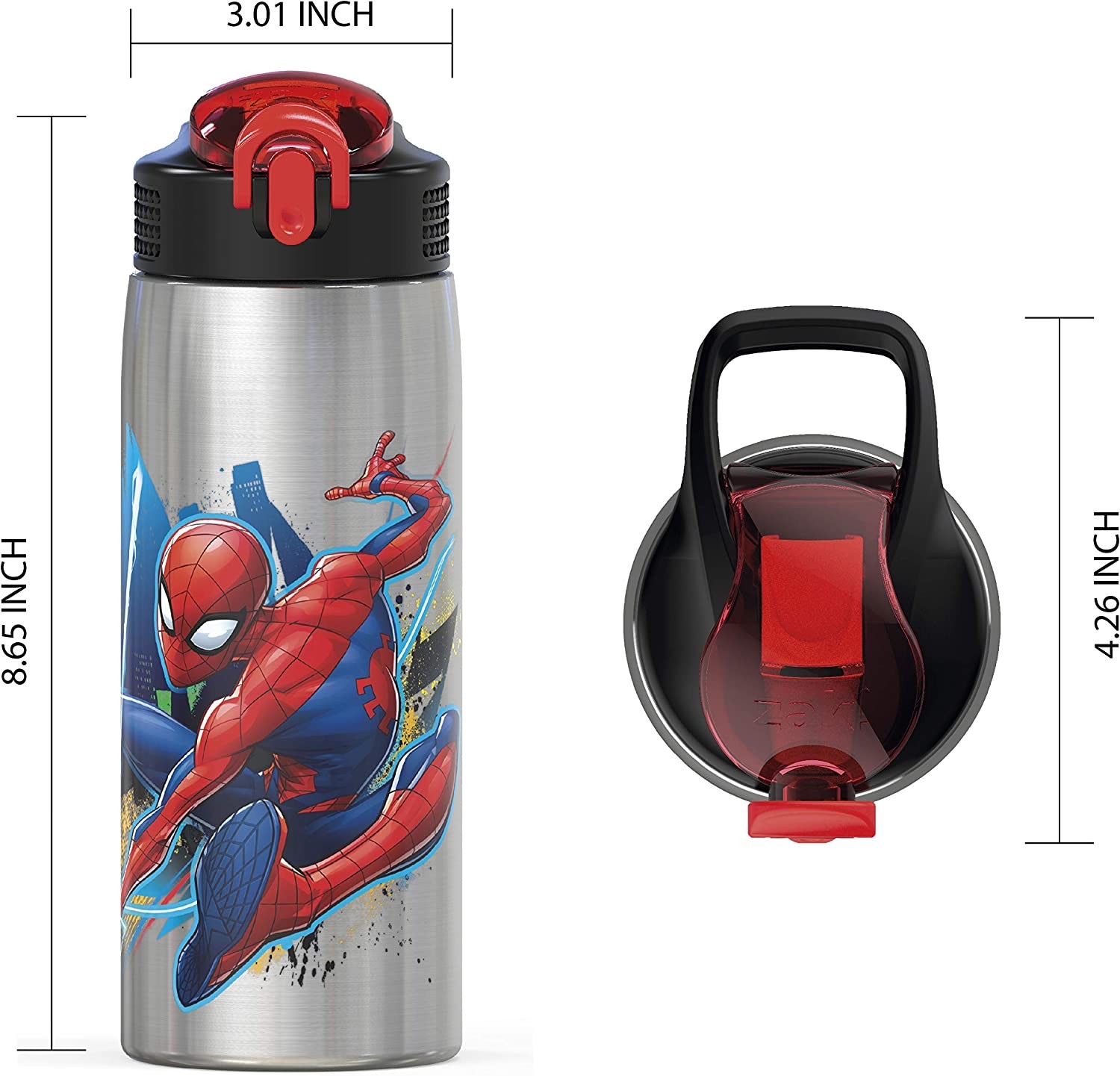 กระติกน้ำสเตนเลสสำหรับเด็ก Zak! Spider-Man Palouse Water Bottle 27 oz.