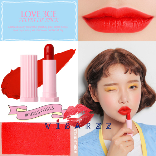 (# Girls Girls) 3CE Love 3CE Velvet Lipstick 3.5g ลิปสติกรุ่นใหม่ล่าสุด แพคเกจน่ารัก สีสวยสดใส