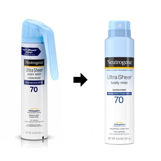 สเปรย์กันแดดสำหรับผิวหน้าและผิวกาย Neutrogena Ultra Sheer Body Mist Sunscreen Spray SPF 70