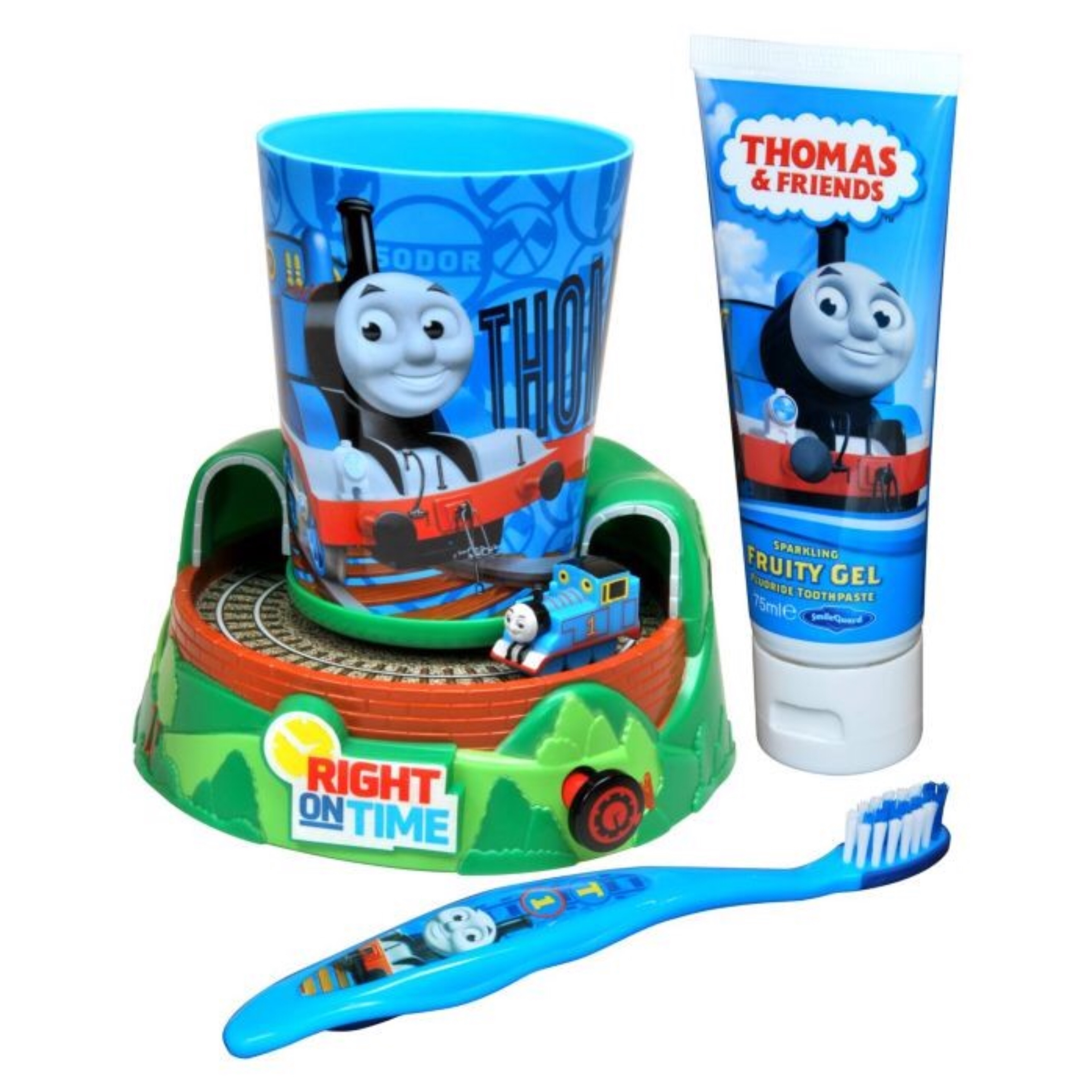 ชุดอุปกรณ์แปรงสีฟันสำหรับเด็กพร้อมตัวจับเวลา FireFly Thomas & Friends Toothbrush Timer with Toothbrush, Beaker & Toothpaste