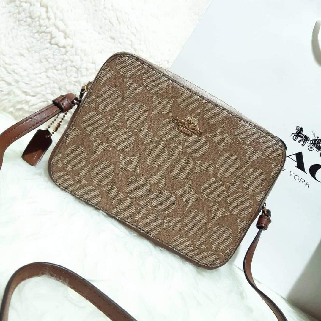 COACH 91677 MINI CAMERA BAG IN SIGNATURE CANVAS (แอดไลน์ก่อนสั่งซื้อ)