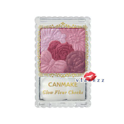 สีใหม่ Canmake Glow Fleur Cheeks #09 Burgundy Fleur บลัชออนแคนเมกสีใหม่ เบอกันดี้ตุ่น ๆ ปัดแล้วนัวๆ เนื้อฝุ่น มอบสีสันหวานใสราวเจ้าหญิง มาพร้อมแปรงสีขาวในตลับ