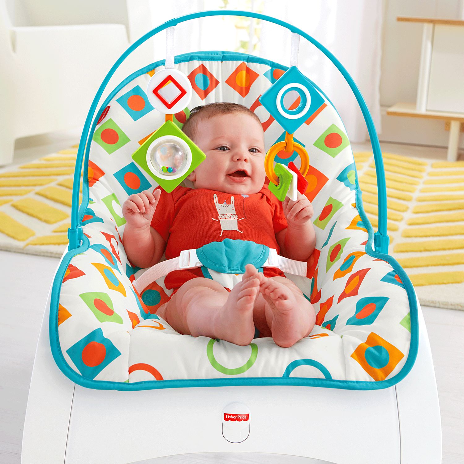 เปลโยกสั่นอัตโนมัติและเก้าอี้โยกเอนกประสงค์ Fisher-Price รุ่น Infant-to-Toddler Rocker (Geo Diamonds)