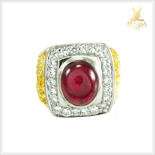 แหวนทับทิมแท้ สีแดงสด เงินแท้925 เพิ่มอำนาจบารมี เสริมสร้างความมั่นคง