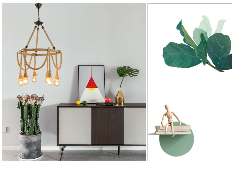 โคมไฟระย้าเชือกลอฟท์วินเทจ 6 ดวง [LF-036]