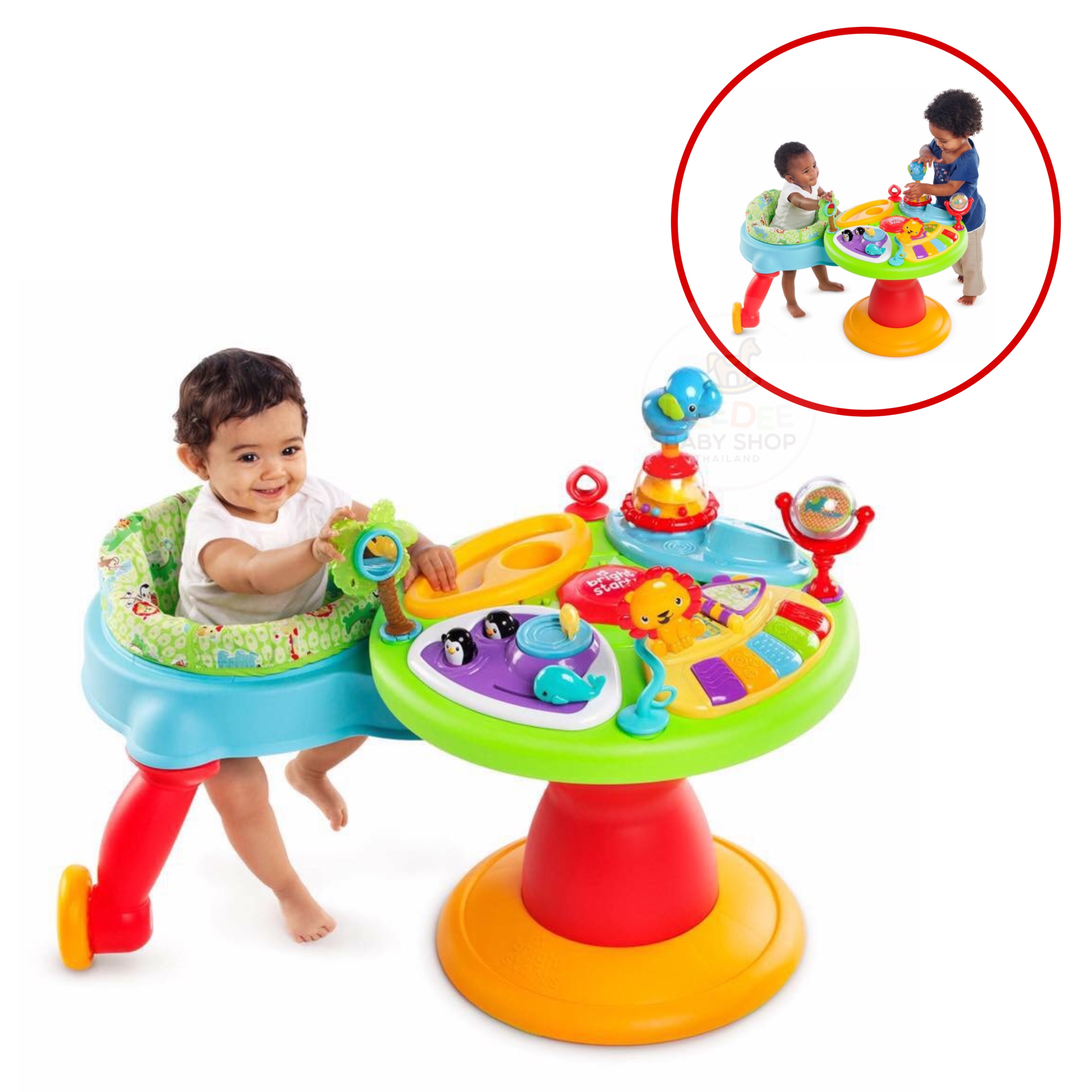 โต๊ะกิจกรรมเสริมพัฒนาการ Bright Starts Around We Go Zippity Zoo 3-in-1 (AWG)