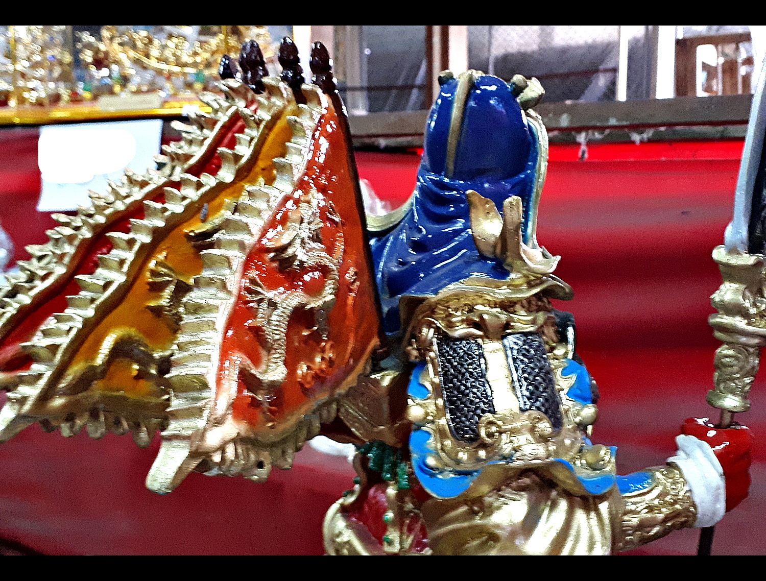 รูปหล่อ เทพเจ้า กวนอู ออกศึก ขนาดใหญ่ 22 นิ้ว