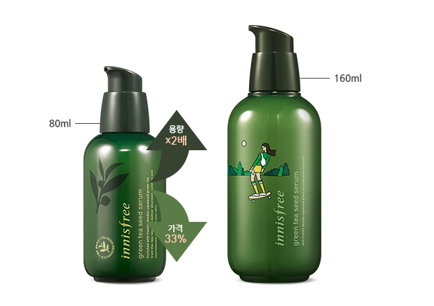 ขายส่ง 750.- (กล่องน้ำเงิน) Innisfree Green Tea Seed Serum 160mL สูตรปรับปรุงใหม่ เพิ่มความเข้มข้นของ Beauty Green Tea ถึง 3.5 เท่า