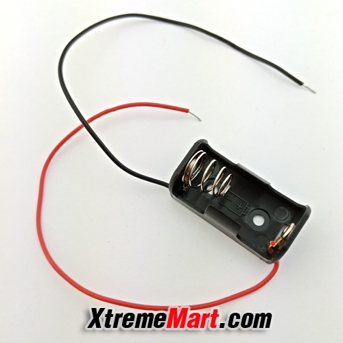 รางใส่แบตเตอรี่ มีสาย 1/2AA 14250 Battery Storage Box Case Holder 3.6V