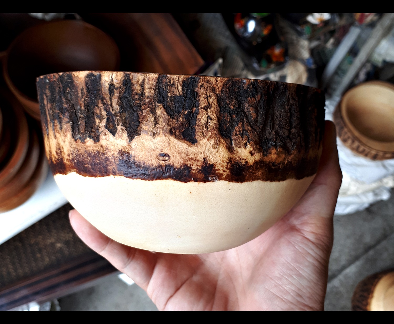 ถ้วย ชาม ไม้ ลายแกนเปลือกไม้ (ขายปลีก ขายส่ง)